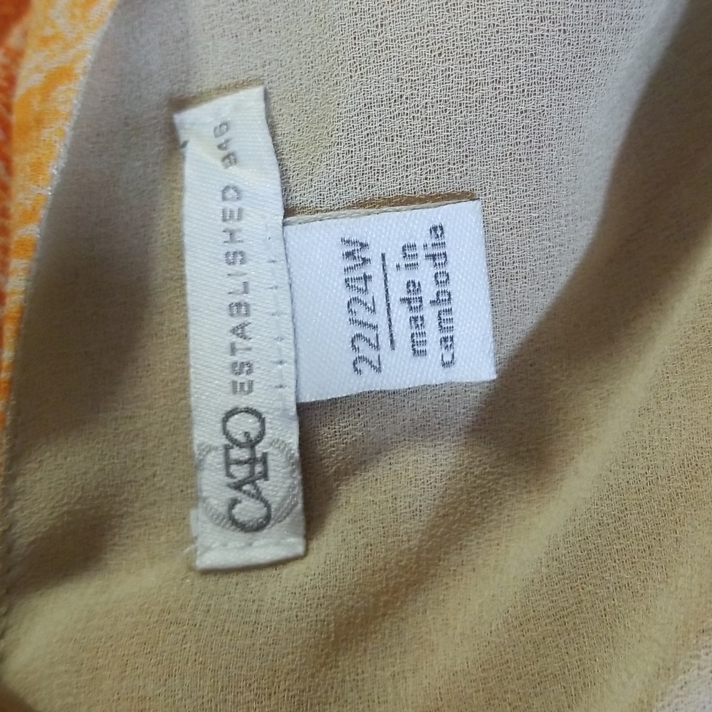 Cato Orange Ombre Lace Trim With Keyhole detail In The Back Top 22/24W - Picture 8 of 10